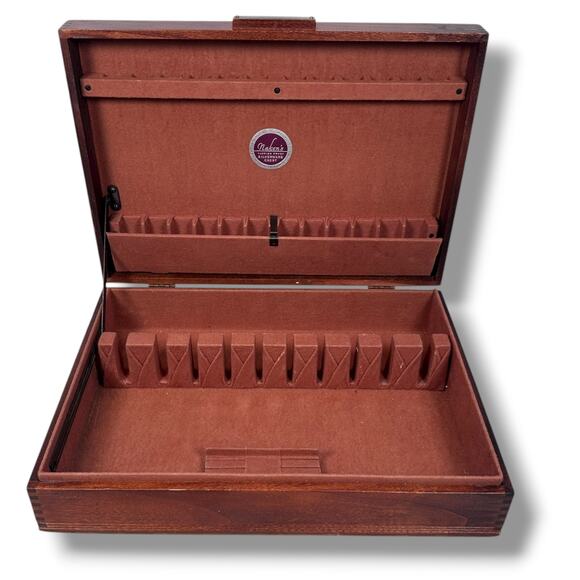 Vintage Naken’s Tarnish Proof Silverware Wooden Chest Flatware Storage Box Only - Picture 1 of 16